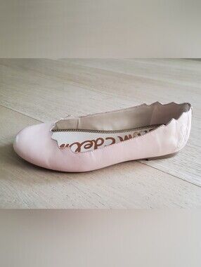 Sam Edelman Blush Pink Scalloped Leather Ballet Flat